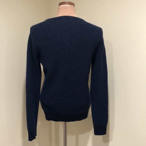 Neiman Marcus Sweater Size Small Navy Blue Merino Wool Blend - Picture 4 of 9